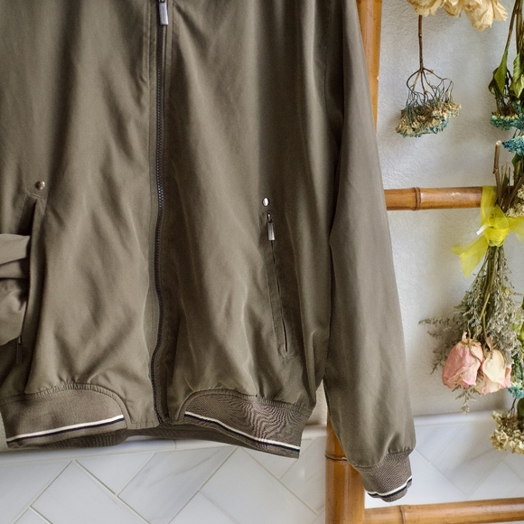 London Fog Men's Bomber Jacket Olive L - Picture 3 of 8